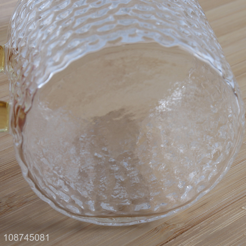 New product hammered pattern glass coffee mug juice cup with handle