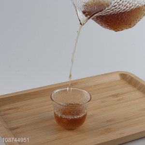 Wholesale textured glass drinkware glass mugs glass water tea cup