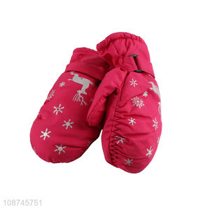 Wholesale kids snow mittens waterproof winter warm snow ski gloves