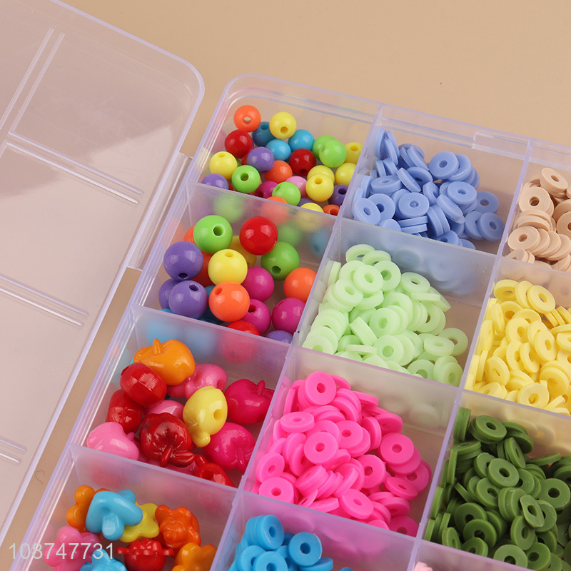 Yiwu market colorful kids jewelry making diy beads toy educational toys