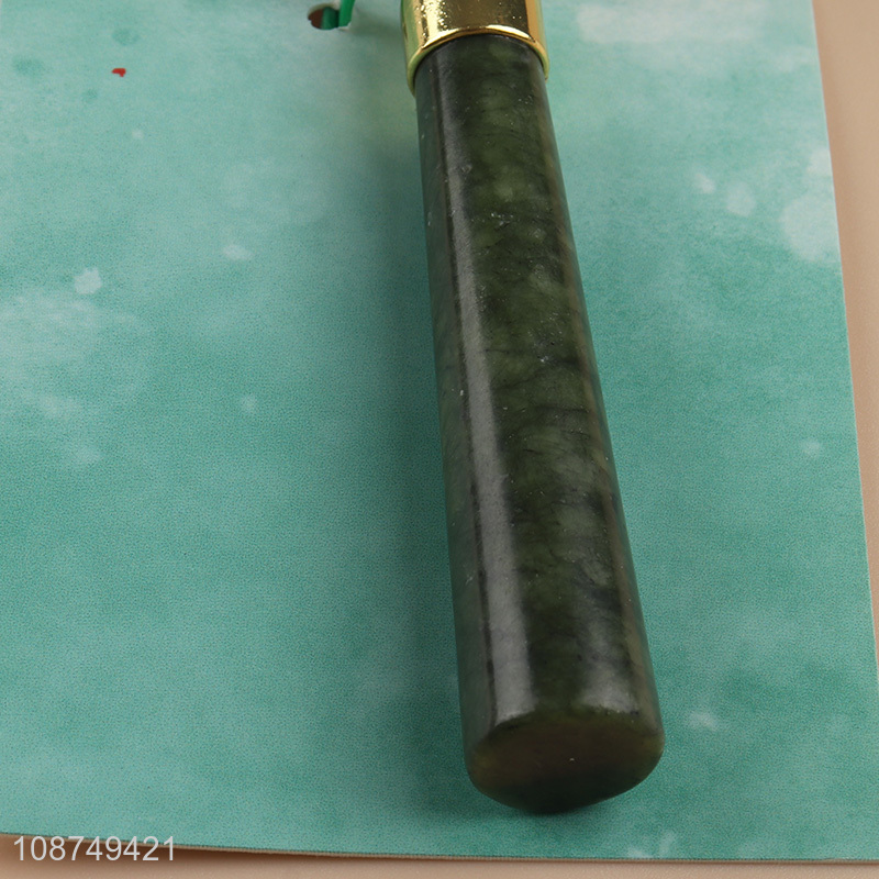 Top selling women facial care tool natural jade stone massage roller wholesale