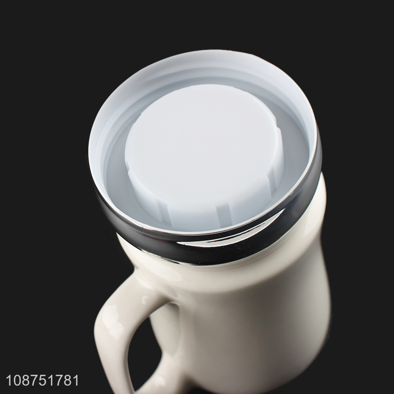 New product creative ceramic coffee mug with mirror cover lid & handle