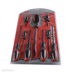 Online wholesale 9 pieces multi-purpose screwdriver set with comfortable handle