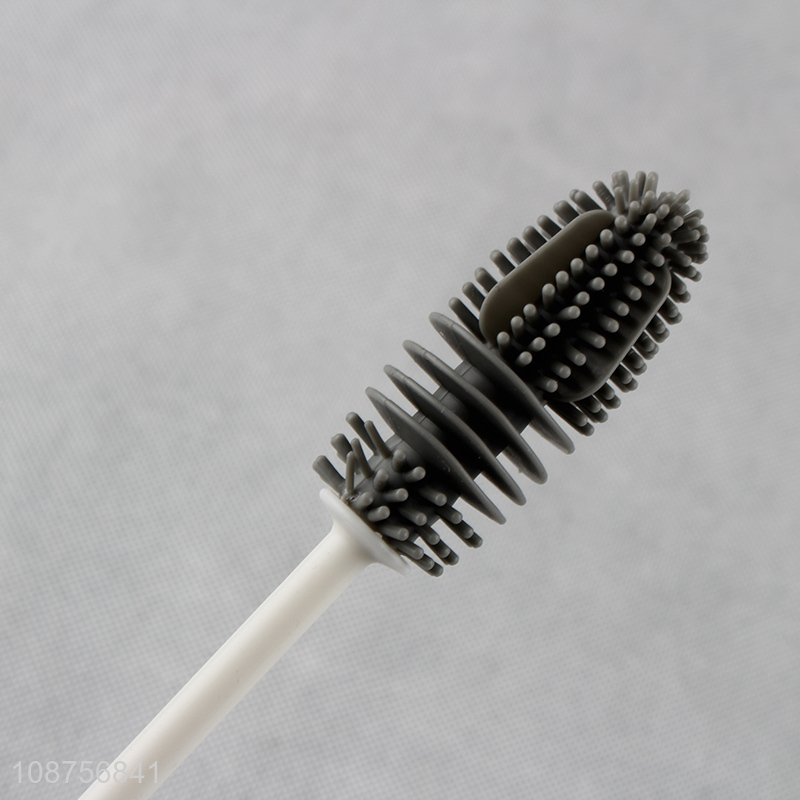 Good quality long handle silicone bottle brush cup brush