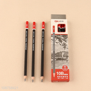 Hot Selling 12 Pieces 10B Graphite Sketch Pencils for Kids Teens