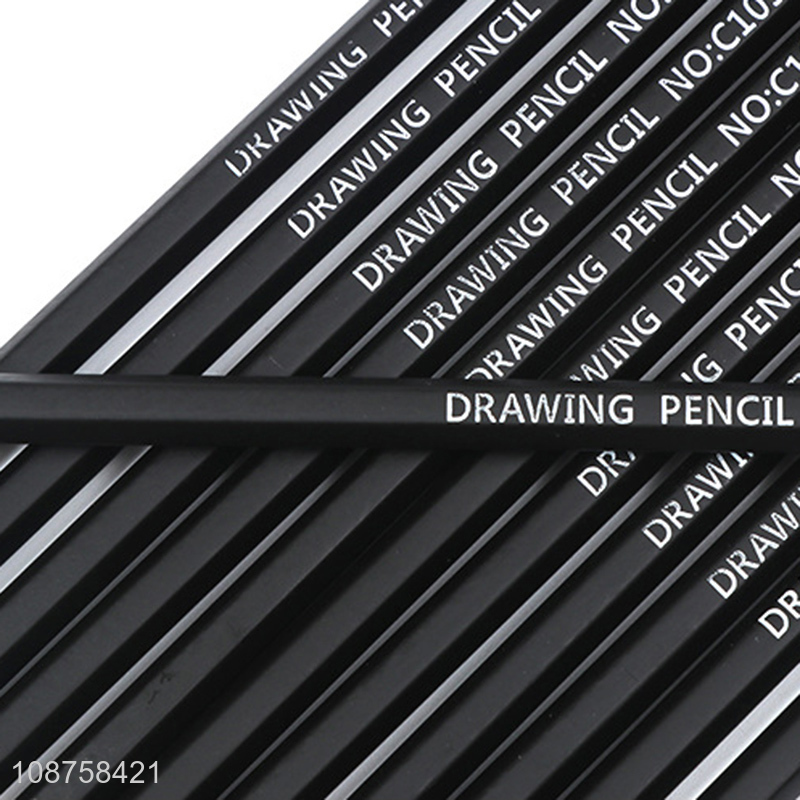 Hot Selling 12 Pieces 10B Graphite Sketch Pencils for Kids Teens