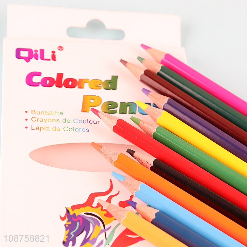 Wholesale 12-color fluorescent color pencils for drawing coloring shading