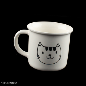 China supplier cat printed ceramic water cup water mug with handle