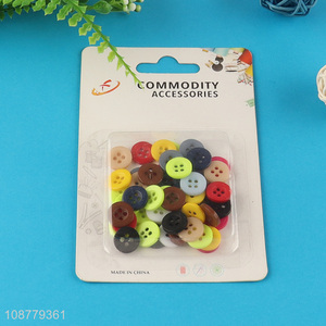 New arrival round mixed color 4-hole resin buttons