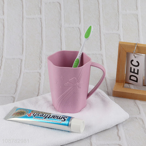 Factory supply wheat <em>straw</em> toothbrush cup mouthwash cup