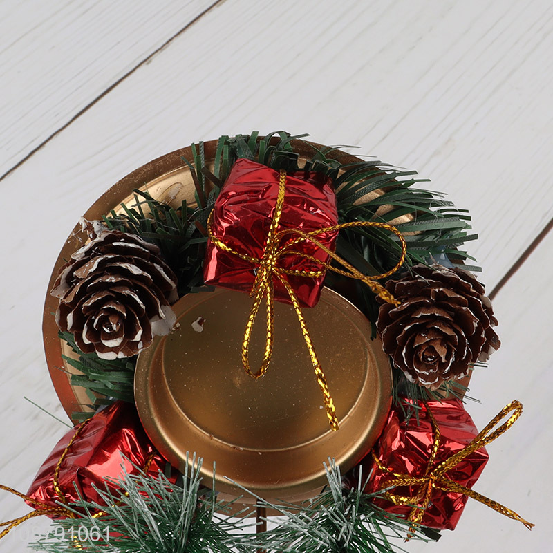 Factory supply pine cones Christmas candle holder for table centerpiece