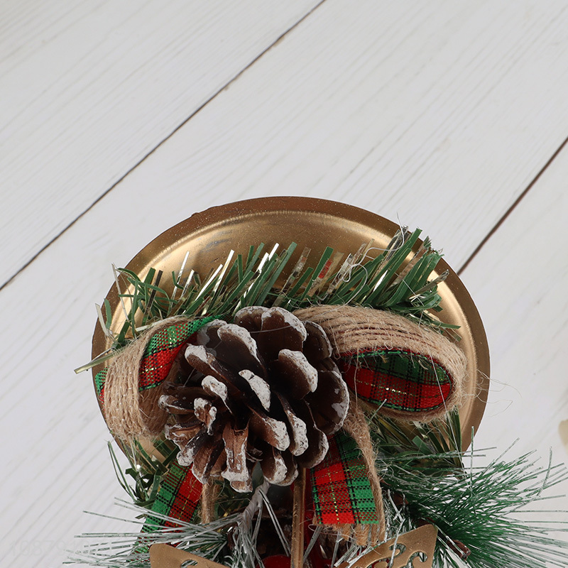 New arrival pine cones Christmas candle holder for table centerpiece