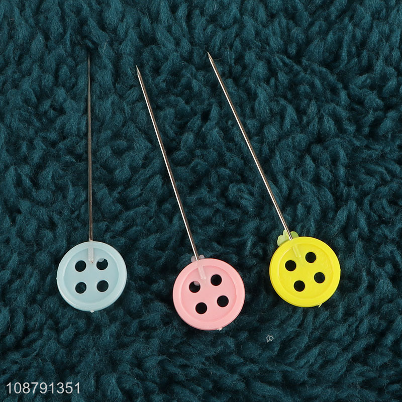 Wholesale colorful flat head pins button head straight pins