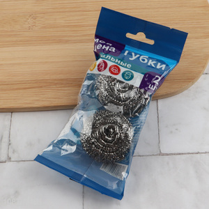 Good quality 2pcs stainless steel wool scrubbers kitchen scourers
