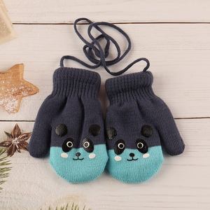 New product cute winter gloves hanging neck gloves for kids