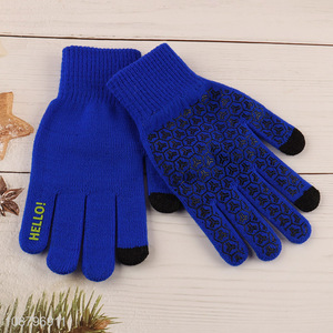 High quality full finger winter knit gloves for adults