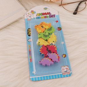 Top quality animal series students eraser set for sale