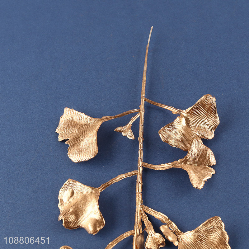 High quality gold faux ginkgo leaves for home office decoration