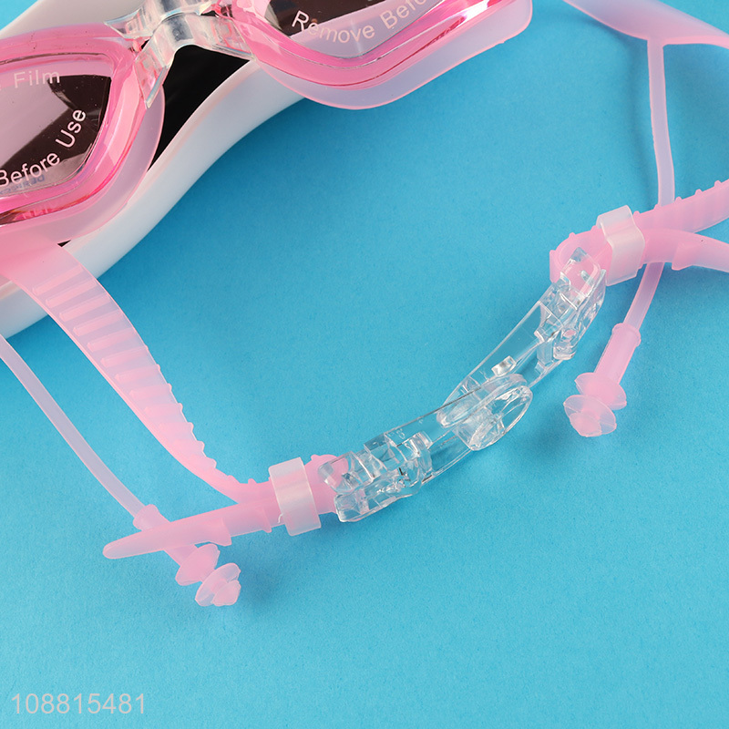 Custom high-definition anti-fog swim goggles with ear plugs