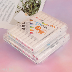 Wholesale 12 colors water-based washable double tip markers set