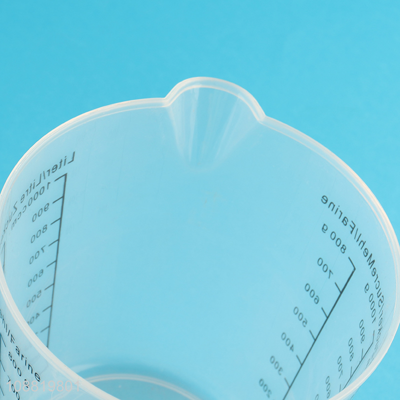 Wholesale 1000ml plastic measuring cup for cooking and baking