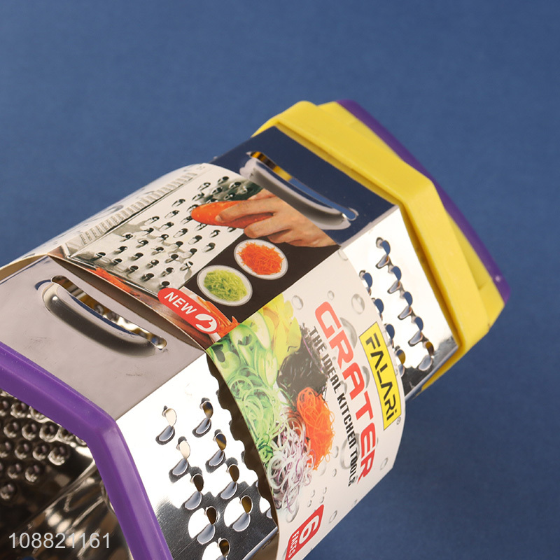Wholesale 6-sided stainless steel box grater for kitchen