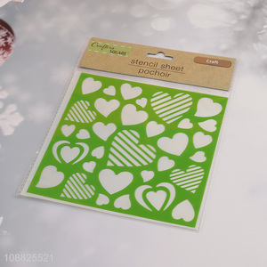 Good quality heart shape plastic drawing painting stencils for kids
