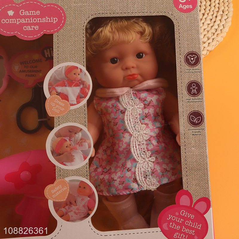 New product 10-inch realistic newborn baby doll set for kids age 3+