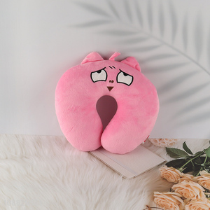 China factory pink u-shaped travel portable pillow