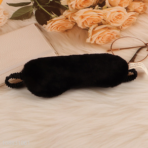 New product comfortable faux fur blindfold sleeping eye mask for women