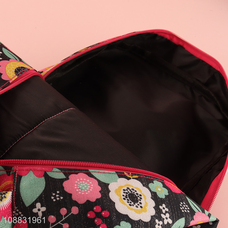 Good quality flower pattern polyester school bag school backpack