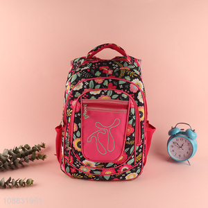 Good quality flower pattern polyester <em>school</em> bag <em>school</em> <em>backpack</em>