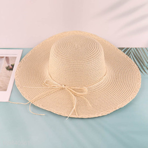 Yiwu market women summer beach hat floppy <em>straw</em> hat