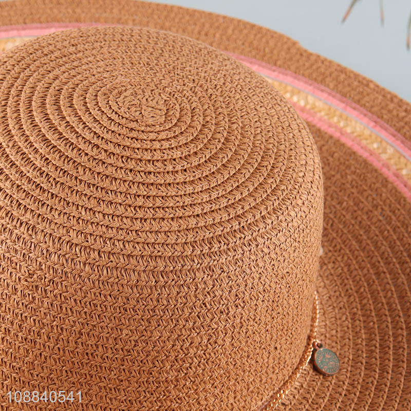 Factory price womens beach straw hat floppy beach hat