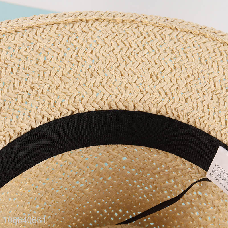 Yiwu market wide brim beach sun straw hat for women