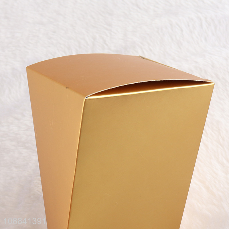 Wholesale 10pcs trianglular wedding candy box metallic cake box