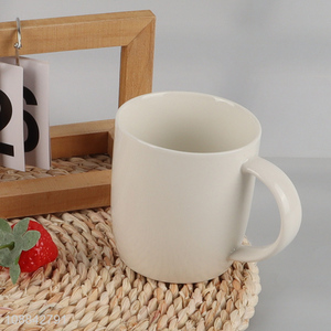 New arrival white ceramic drinking cup water cup with handle