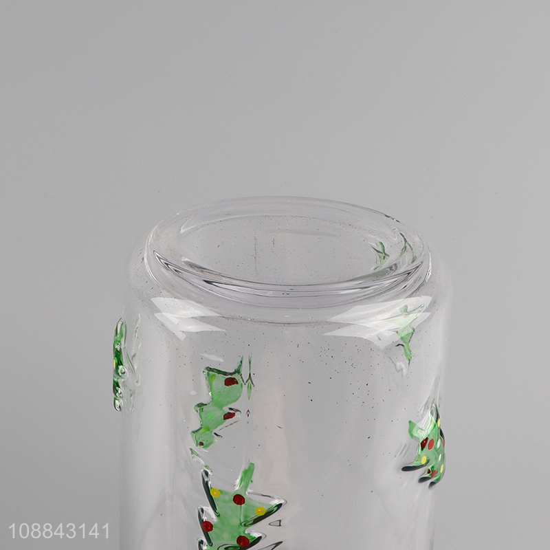 Latest products christmas series glass water mug water cup for sale