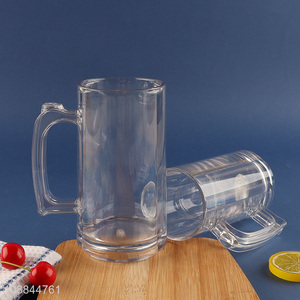 Good Quality Acrylic Beer Cup Drinking Glasses with Handle