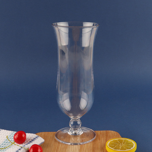 Good Quality Clear Reusable Footed Acrylic Juice Glasses