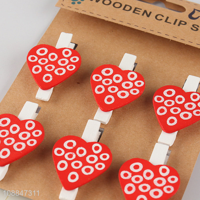 Most popular heart shape wooden clip set for sale