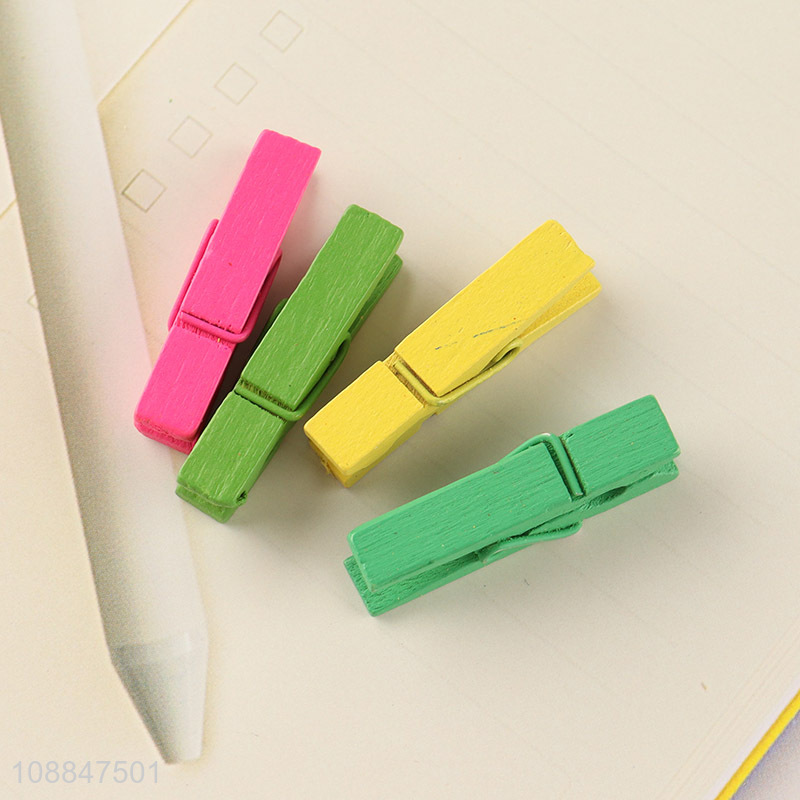 Good quality colorful wooden clips office clips clothes pegs
