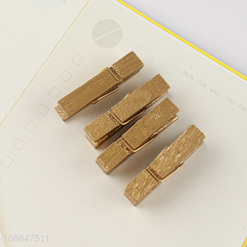 Factory price gold silver wooden clips wooden picture clips