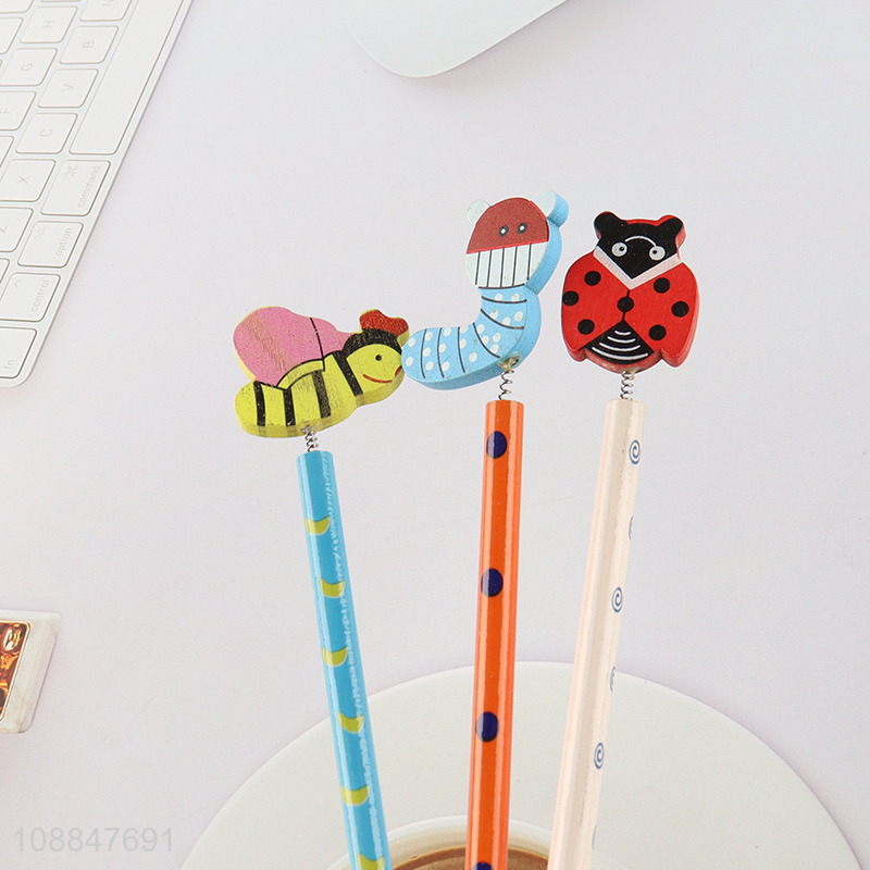 New Product Wood-Cased Pencil with Cartoon Pencil Topper