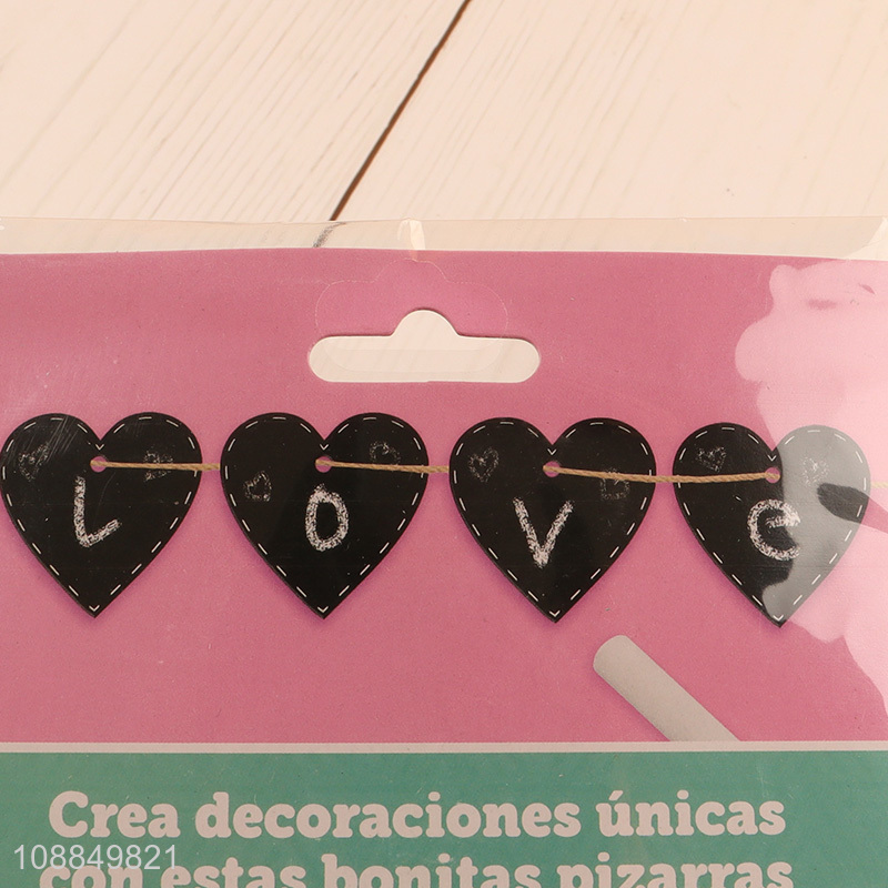 Good sale heart shape mini hanging blackboard for decoration
