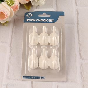 Wholesale 6-piece self adhesive wall hanging hooks for towel