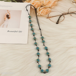 Online wholesale women's necklace simple flat beaded necklace