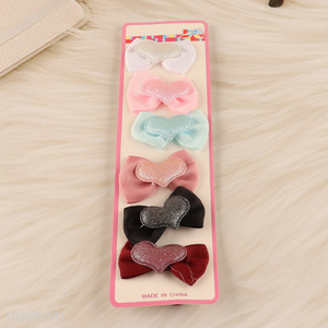 Wholesale 6pcs colorful bowknot hair ties elastic ponytail holders for kids