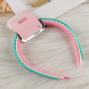 Factory supply 3pcs non-slip plastic hair hoops for washing face