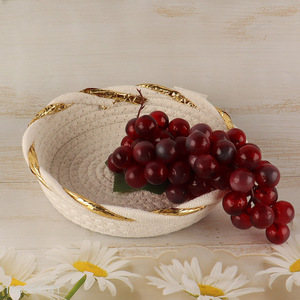 Wholesale multi-purpose woven cotton rope storage basket for fruits